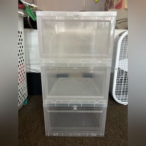 Clear Clip open and shut Shoe storage boxes